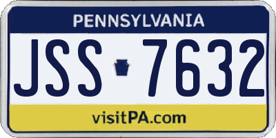PA license plate JSS7632