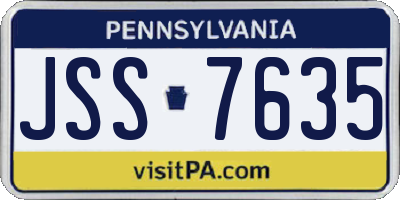 PA license plate JSS7635