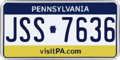 PA license plate JSS7636