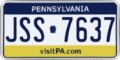 PA license plate JSS7637