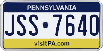 PA license plate JSS7640