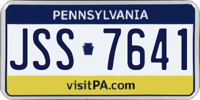PA license plate JSS7641