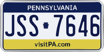 PA license plate JSS7646