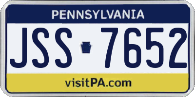 PA license plate JSS7652