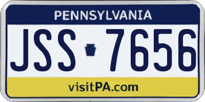 PA license plate JSS7656