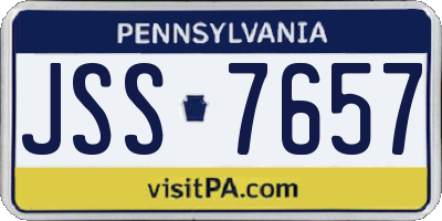 PA license plate JSS7657