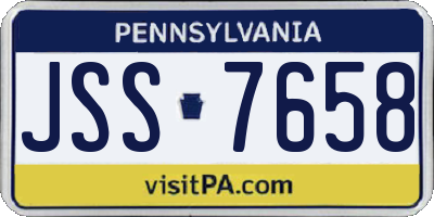 PA license plate JSS7658