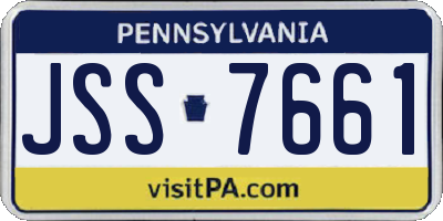 PA license plate JSS7661