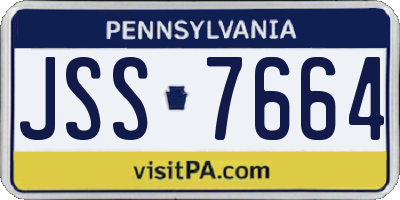PA license plate JSS7664
