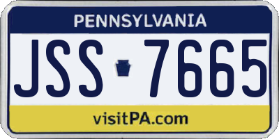 PA license plate JSS7665