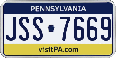 PA license plate JSS7669