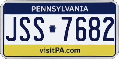 PA license plate JSS7682