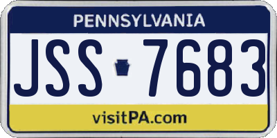 PA license plate JSS7683