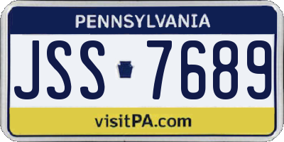 PA license plate JSS7689