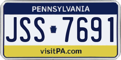 PA license plate JSS7691