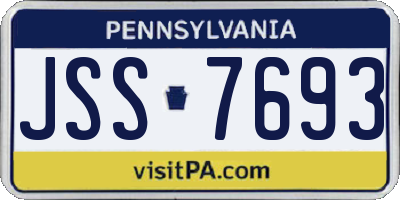PA license plate JSS7693