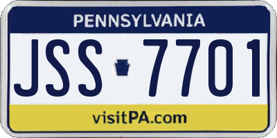 PA license plate JSS7701