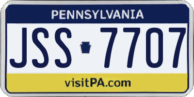 PA license plate JSS7707