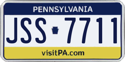 PA license plate JSS7711