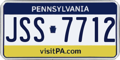 PA license plate JSS7712
