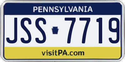 PA license plate JSS7719