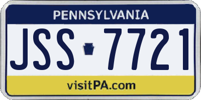 PA license plate JSS7721