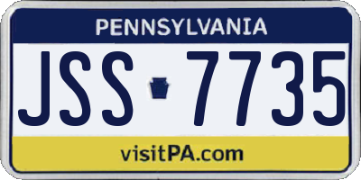PA license plate JSS7735