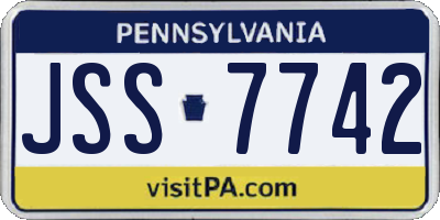 PA license plate JSS7742