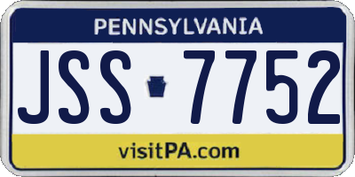 PA license plate JSS7752