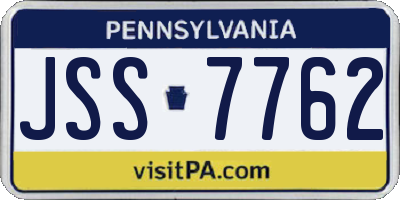 PA license plate JSS7762