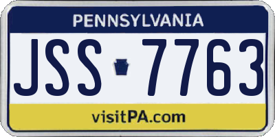 PA license plate JSS7763
