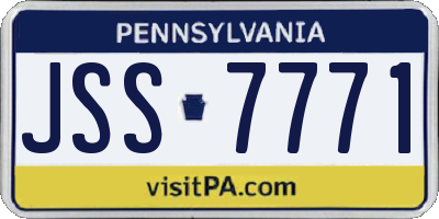 PA license plate JSS7771
