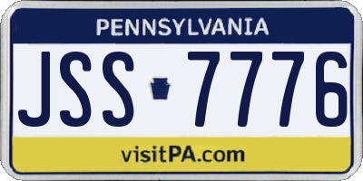 PA license plate JSS7776