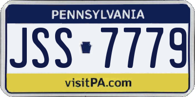 PA license plate JSS7779