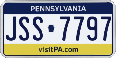 PA license plate JSS7797