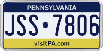 PA license plate JSS7806