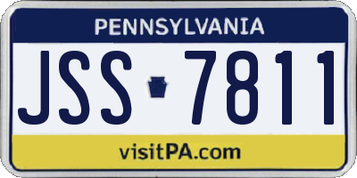 PA license plate JSS7811