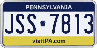 PA license plate JSS7813