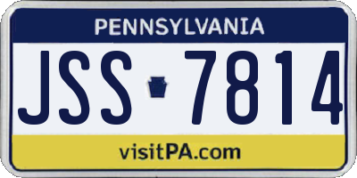 PA license plate JSS7814
