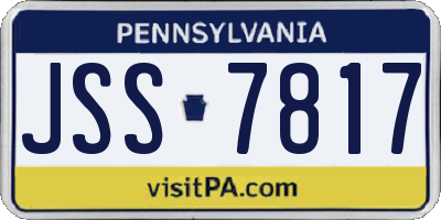 PA license plate JSS7817