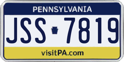 PA license plate JSS7819