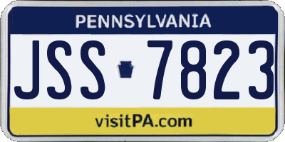 PA license plate JSS7823