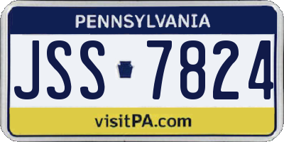 PA license plate JSS7824