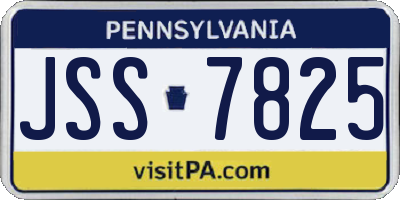 PA license plate JSS7825