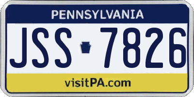 PA license plate JSS7826