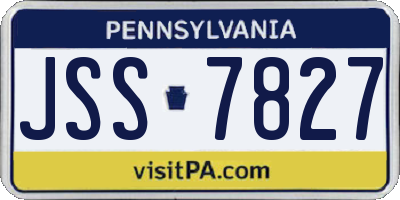 PA license plate JSS7827