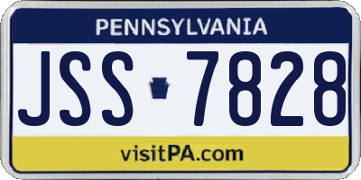 PA license plate JSS7828