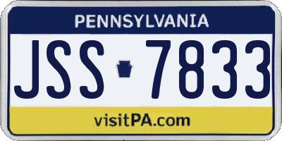 PA license plate JSS7833