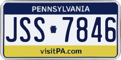PA license plate JSS7846