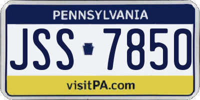 PA license plate JSS7850